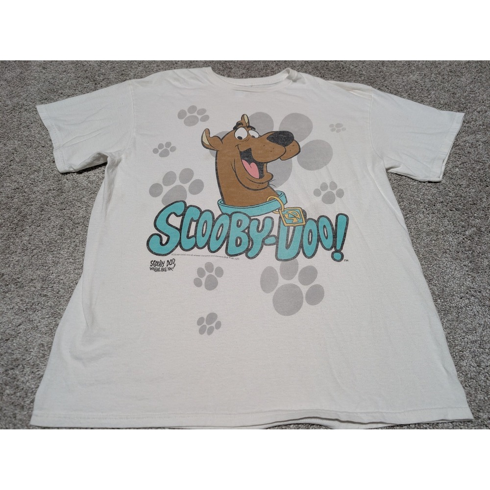 Vintage Y2K Junk Food T-Shirt Unisex Medium Scooby‎ Doo Graphic Tee Paw Print